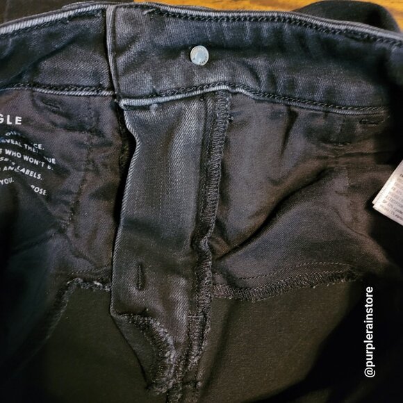 American Eagle Jeans 2 R Dream Jegging Hi Rise Tummy Control Black Wash Denim - Picture 5 of 13